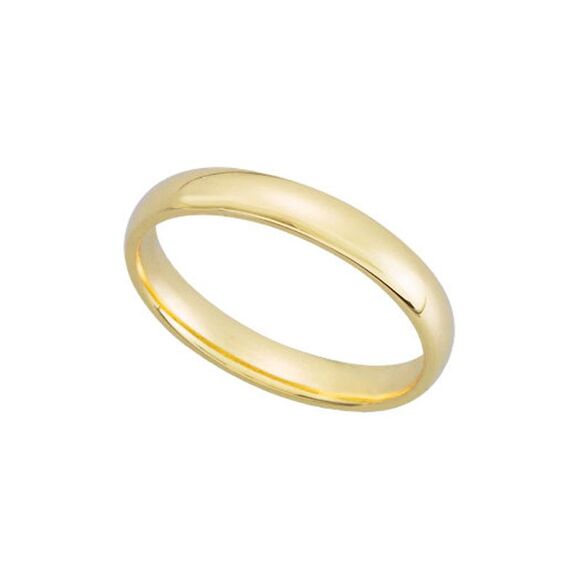 3mm Light Domed Comfort Fit Wedding Band in 14k Yellow Gold Size 12.5